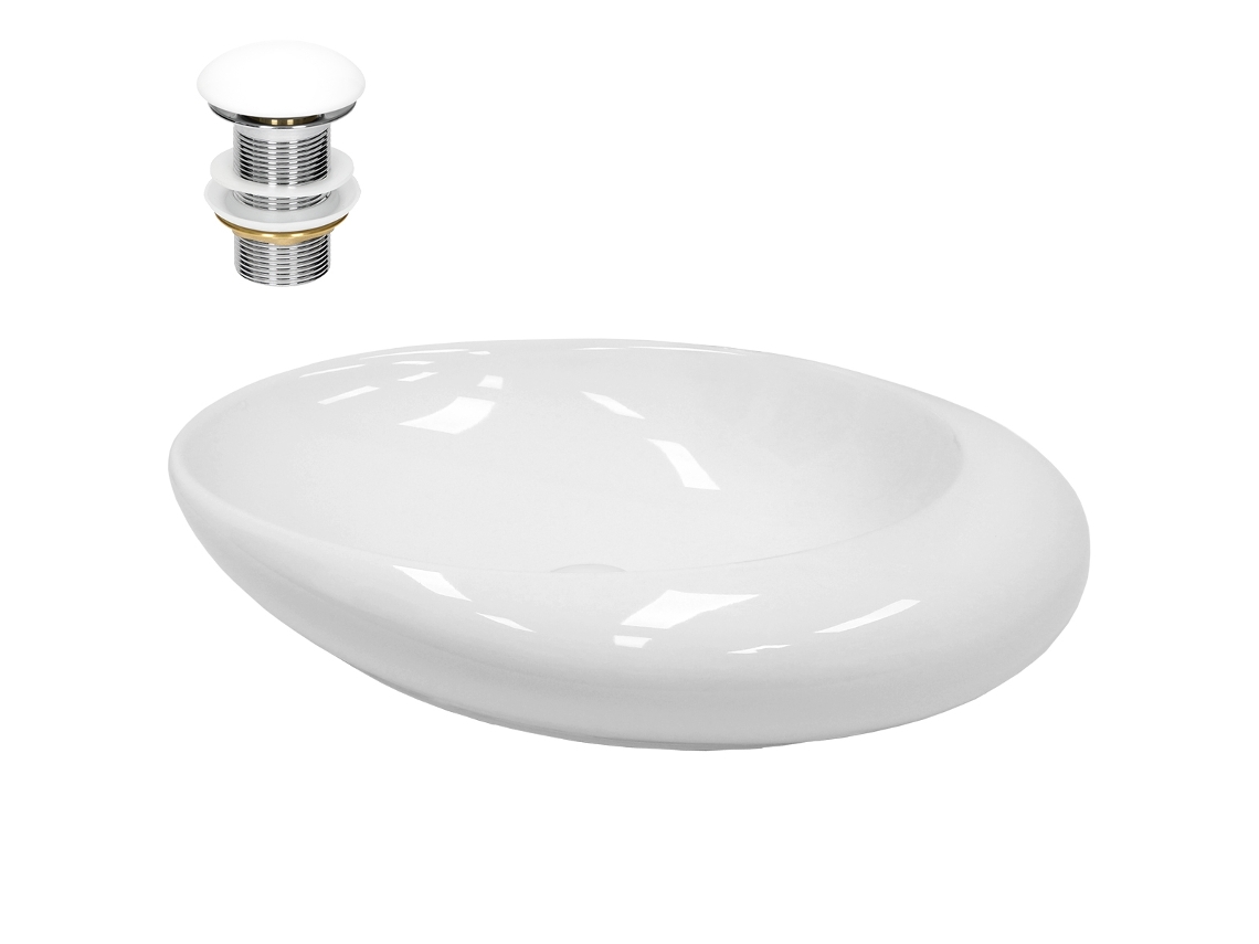 Lavabo ECD (58.5 x 37.5 x 14.5 - Cerámica - Blanco)