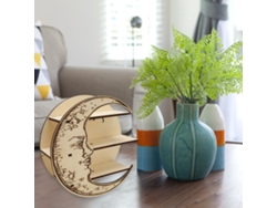 Estante Expositor De Cristal, Estilo Cara De Luna, 3 Niveles, Mesa De Madera Duradera