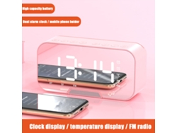 Mini reloj despertador con espejo, LED y altavoz