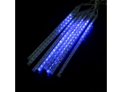 2026-8pcs/set 30cm Tubos De Luces Lluvia De Meteoros 144 Led Luminosas Cuerdas Caídas Decoración Azul