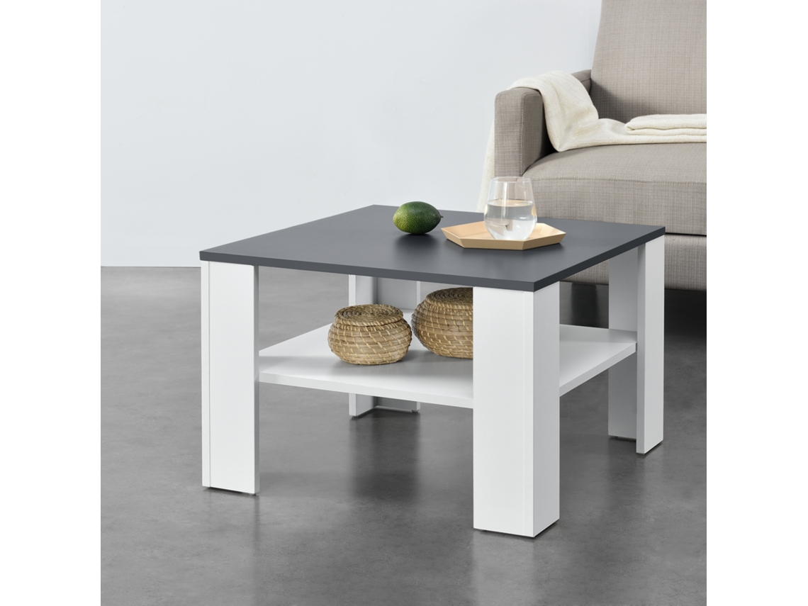 Mesa de Centro [EN.CASA] Aachen  (Blanco - MDF - 60 x 60 x 40 cm)