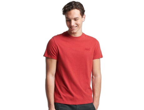 Camiseta para Hombre SUPERDRY (S - Algodón - Rojo)