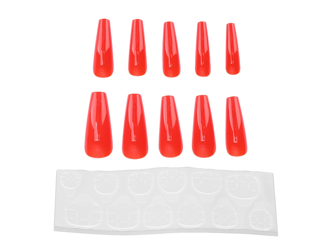 Rebe - 10 uñas postizas de color puro para mujeres y niñas. Uñas postizas de moda exquisitas. Herramienta de manicura N5354-06