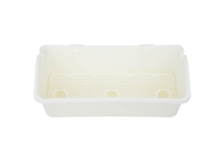 Jardinera grande de plástico para pared, color blanco marfil