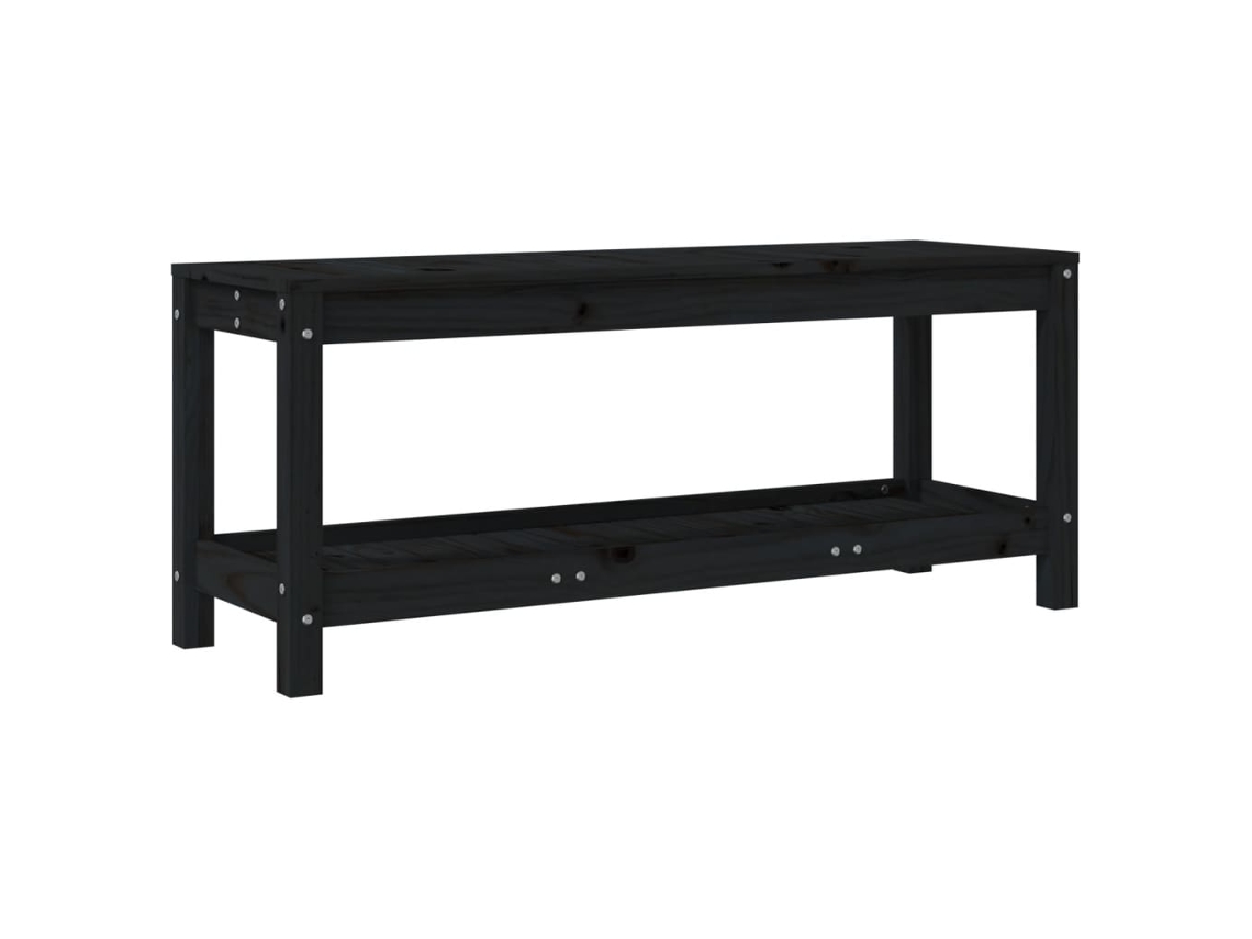 Maison Exclusive - Banco De Jardín De Madera Maciza De Pino Negro 108x35x45 Cm