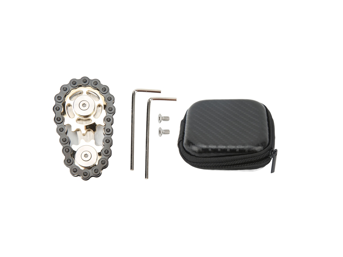 Cadena De Bicicleta De Juguete De Acero Inoxidable Con Engranajes Detallados Para Aliviar El Estrés - Dorado