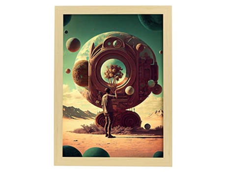 NACNIC Poster Estación De Cultivo En Estilo Surrealismo Cinematográfico Ilustraciones Y Grabados De Historieta Abstracta Y Artística A3 Marcos Made...