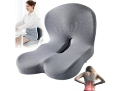Cojín De Espuma Viscoelástica Para Asiento De Oficina Con Soporte Lumbar Para Sentarse Durante Largos Periodos (gris) Gertiz