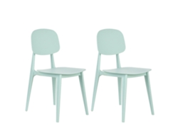 Juego de 2 sillas de comedor de exterior Beliani Kattavia en polipropileno verde 40x49x80cm