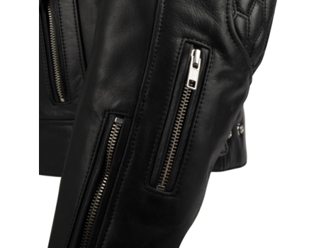 Chaqueta de Hombre para Motociclismo SEGURA Cuero Curtis Piel Negro (L)