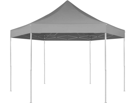 vidaXL Carpa hexagonal desplegable azul oscuro 3,6x3,1 m