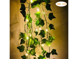 2026-luz De Cadena Led De Plantas Artificiales Con Hojas Verdes Operada Por Batería Para Decoración De Hogar Y Bodas