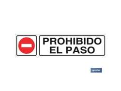 Señal glasspack adhesiva 175x45 prohibido el paso