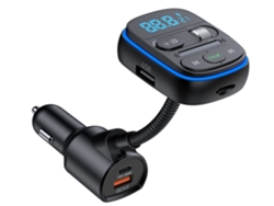 Transmissor Fm Bluetooth Yizhood T77 Pd30w Qc3.0 7 Cores Negro