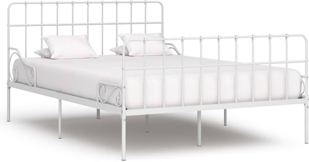 Cama con Somier VIDAXL 284604 (Blanco - Metal - 204x165x95 cm)