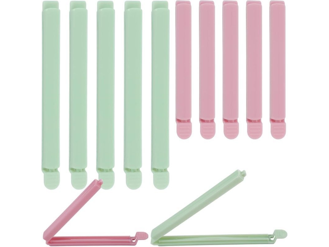 Pinzas de plástico reutilizables Rebe-10 para alimentos, para almacenamiento, 4,7 y 5,9 pulgadas.