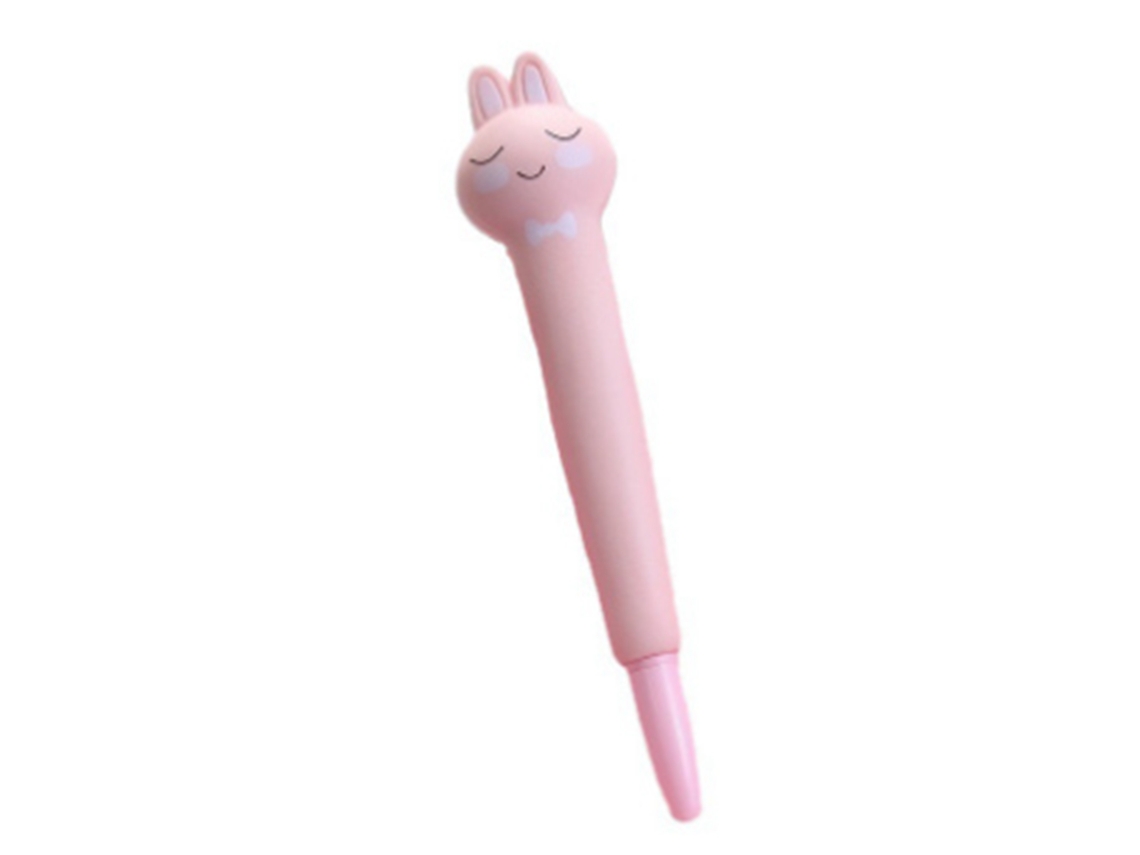 Bolígrafos Squishy Bonitos Para Aliviar El Estrés Kawaii Con Tinta Gel Conejos Rosados