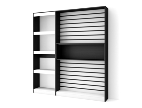 Librería estantería, 170x186x25cm, Salón - Comedor - Oficina, Con Almacenaje, Blanco y negro