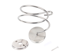 VYLARA Prateleira espiral para banheiro, suporte para secador de cabelo de parede, aço inoxidável