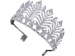 Diadema Mariée Corona Baroque En Strass Plateado, Diadème Élégant Pour Coiffure De Mariage, Bal