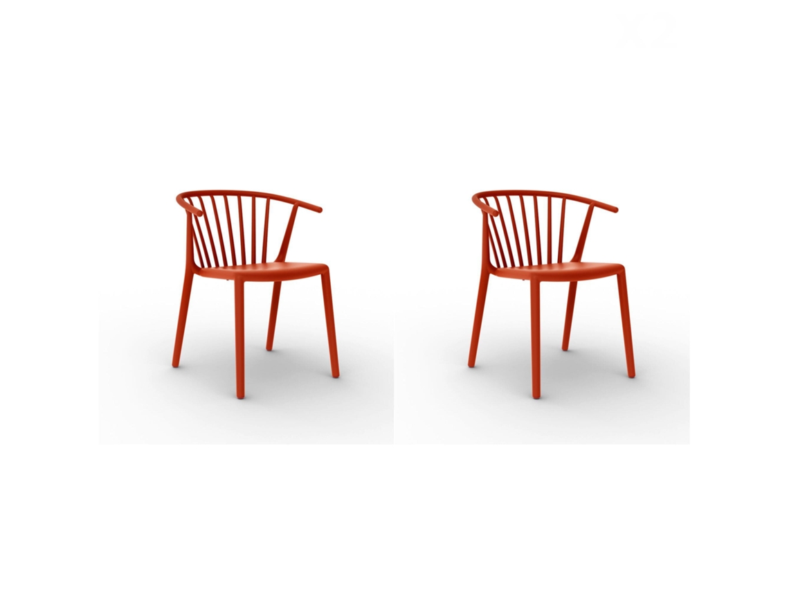 RESOL WOODY Set 2 Silla Interior Exterior Rojo