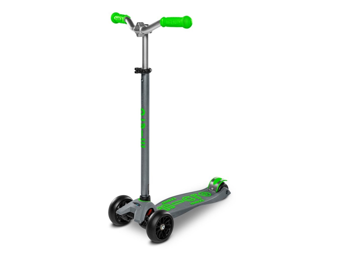 Patinete clásico juvenil Micro Mobility Maxi Micro Deluxe Pro, verde, gris y plateado (Mi3)
