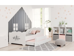 Cama Infantil FURNLUX Anna (Blanco, Madera Contrachapada - 85X164X63 Cm / 80X160 Cm)