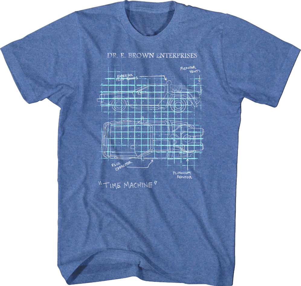 Camiseta Unisexo DEEPSTONE Delorean Schematic Back To The Future Brezo real retro (XXL)