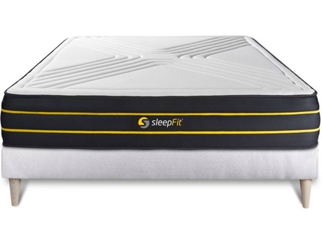 Conjunto de Somier Blanco + Colchón SLEEPFIT Ultra (130x200 cm - Muelles Ensacados)
