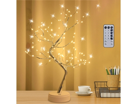Adorno de Navidad Decoraciones Rgb Lámpara Árbol Pequeño Control Remoto Led Alambre Grano Cobre Marrón