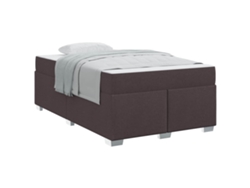 Maison Exclusive - Estructura De Cama Con Colchón Marrón Oscuro 120 X 200 Cm Tela