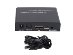 Divisor De Interfaz Multimedia Hd De 1 A 2 Con Convertidor De Audio Y Extracción De Vídeo 4k De 5.1 Canales/2 Canales.