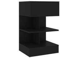 Mesa de Cabeceira LOVELY HOME Mesinha 40X35X65 Cm Contraplacado Preto