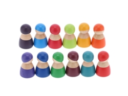 Juguete De Bloques De Madera Con Figuras Humanas Para Preescolares: Aprendizaje Y Desarrollo Infantil.