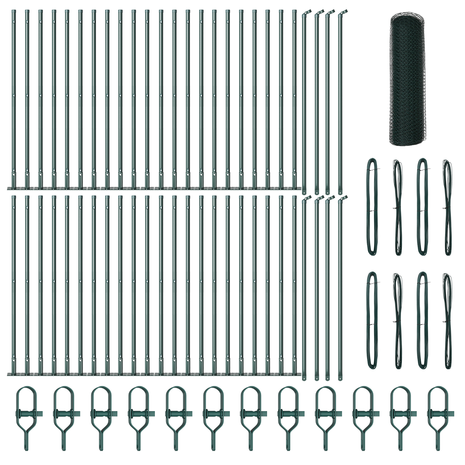 Juego de valla metálica para exterior Vidaxl verde