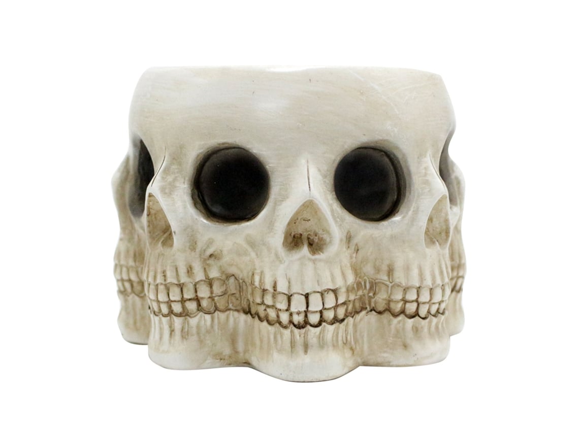 Maceta de calavera multifacética, adorno de resina para el hogar, jardín, decoración de paisaje de calavera de terror