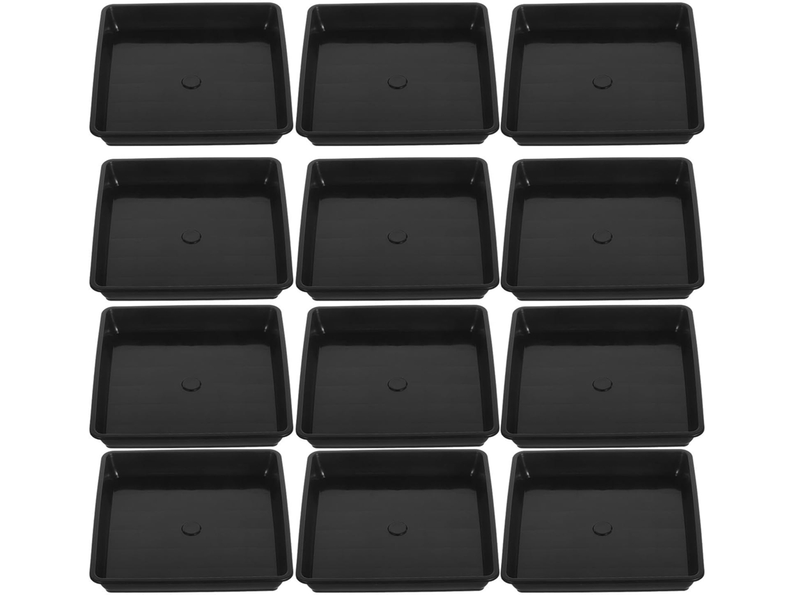 Platillos Cuadrados Para Macetas, Prácticos Para La Limpieza De Superficies, Fabricados En Plástico, 12 Unidades, Para