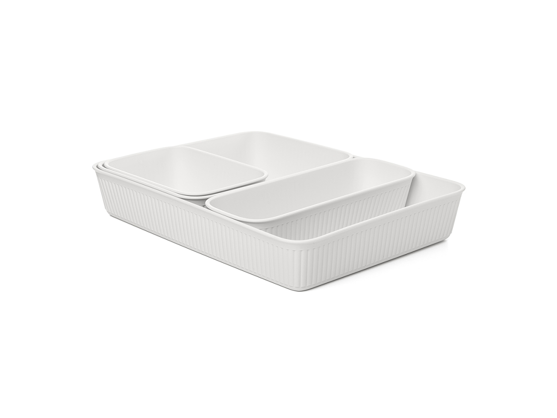 Juego 4 Organizadores TATAY Baobab Pergamon (Blanco - Plástico - 25 x 33.6 x 5.6 cm)