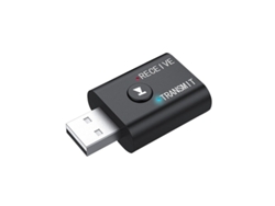 Transmissor de Áudio Usb Bluetooth 2 em 1 Receptor Inteligente Plug And Play para Tv Pc Fones de Ouvido Preto 