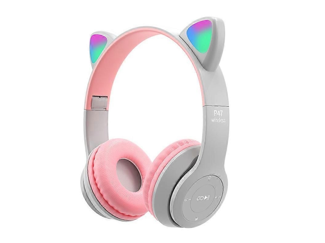 2026-auriculares Bluetooth Inalámbricos Plegables Con Orejas De Gato Led, Sonido Premium Y Modo Cableado Para Niños Y Adolescentes