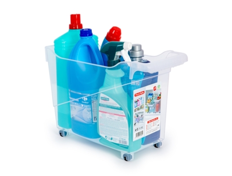 Cesta Organizadora con Ruedas Nº 3 Ideal Bajo Fregadero PLASTIC FORTE (Trasparente)