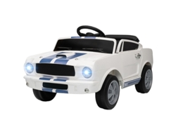 Coche eléctrico infantil de 12 V, blanco, control remoto de 2,4 G, 2 motores, Ledclaxon Ziwei Store