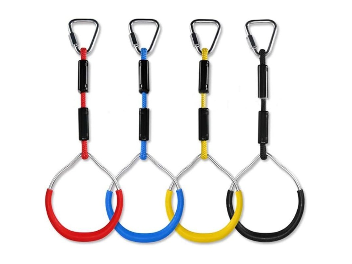Anillos De Escalada Infantil Columpio Multifunción Plástico Carga Máxima 160kg Obstáculo Ninja Jardín