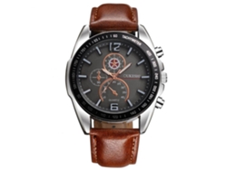 Reloj De Pulsera Analógico De Cuarzo Para Hombres Con Correa De Pu Suave (marrón Negro)