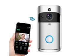 Videoportero Plateado, Videoportero Inteligente Inalámbrico Con Sistema De Video Para Seguridad Del Hogar. Brilvibera-wer