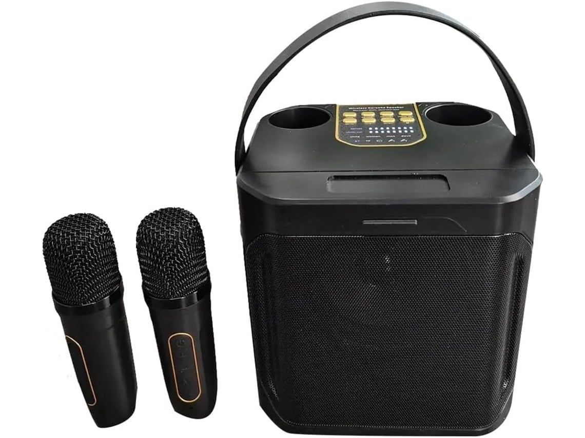 Altavoz Bluetooth Con Potente Función De Karaoke, Sonido Envolvente Estéreo De 360°, Resistente Al Agua Y Con Micrófono Con Cable.