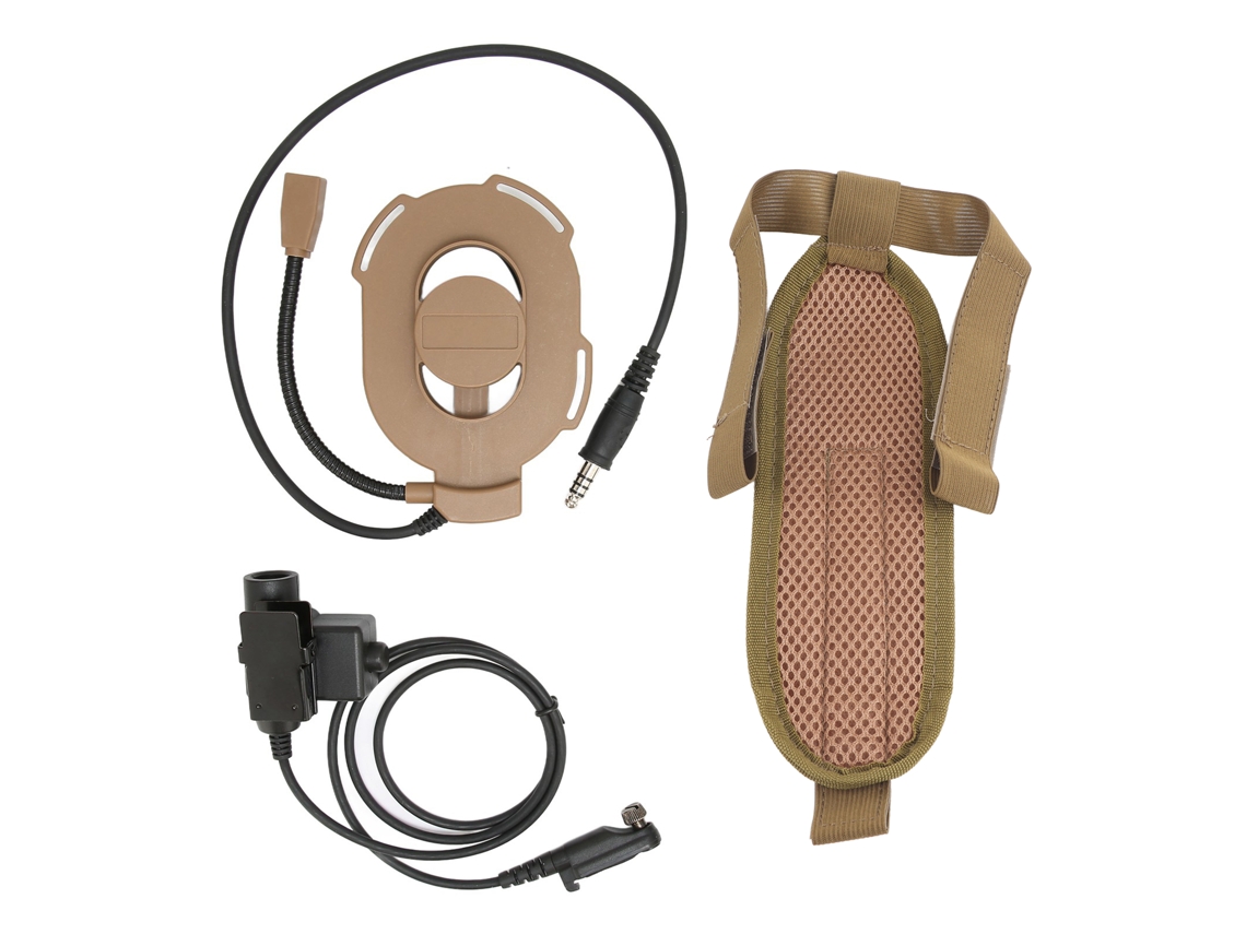 Auriculares Militares De Alta Resistencia Y De Un Solo Lado Para Radios Hytera Pd600, Pd602, Pd605 Y Pd662, Color Marrón.