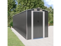 Caseta de jardín de acero galvanizado antracita, 192 x 689 x 223 cm, DKD Home Decor