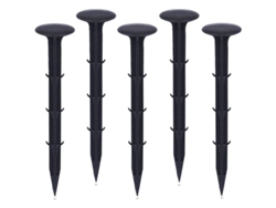 Puntales De Jardín De Plástico, Clavos Para Tela Antimaleza Con Protección Uv (100 Piezas, Negro)