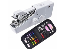 Máquina de coser portátil, herramientas de costura manual con aguja e hilo, ideal para viajes, hogar y principiantes, color blanco Cuich